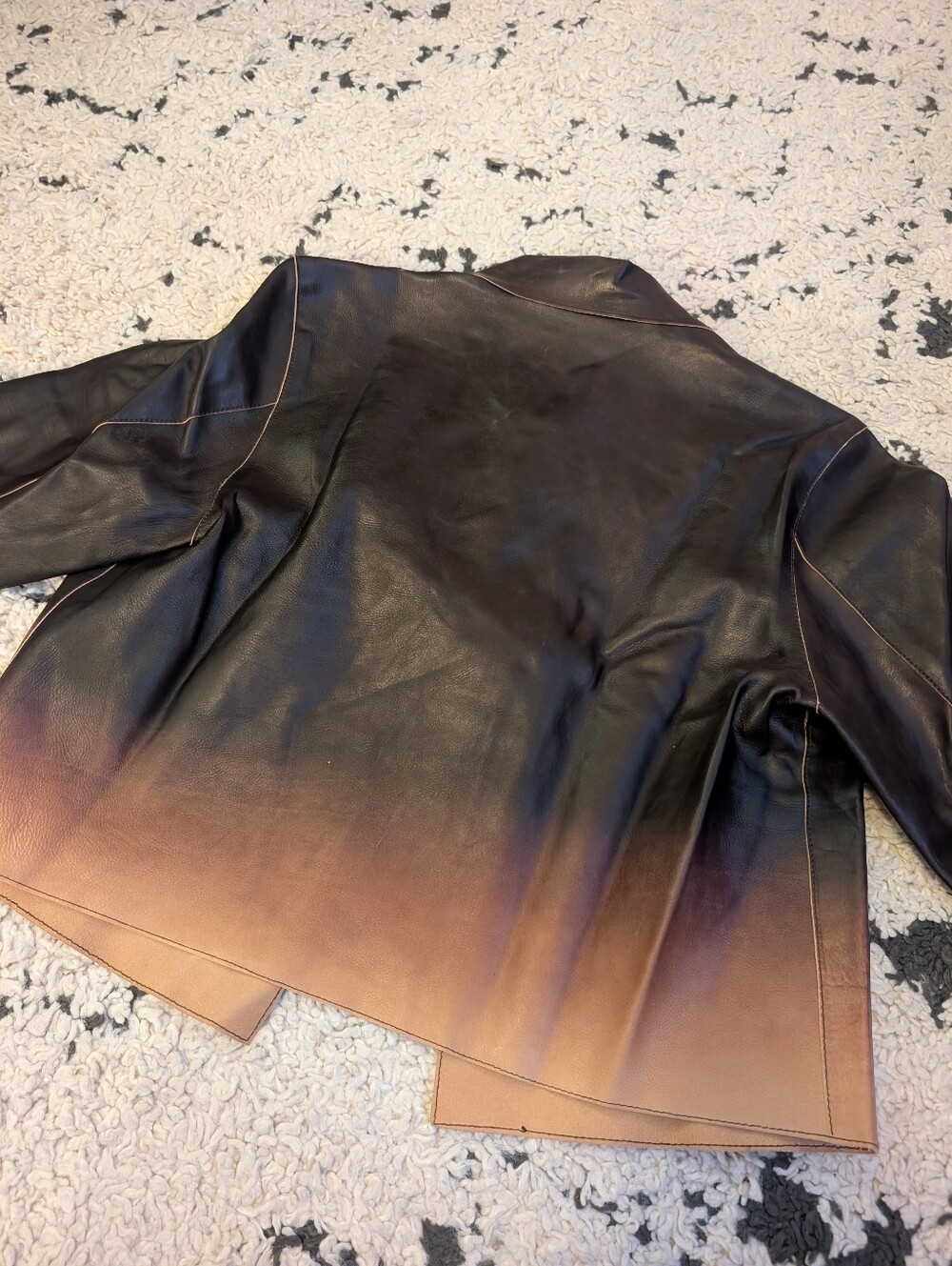 PRADA ombre brown leather jacket sz 40 - Picture 5 of 5